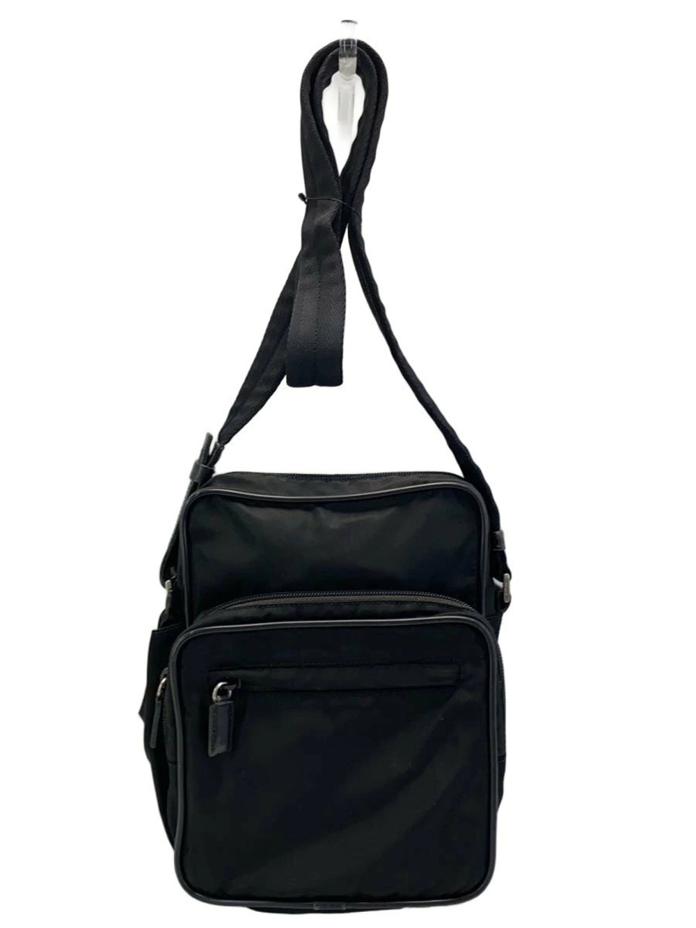 Prada Tessuto Saffiano Leather Shoulder Bag Black